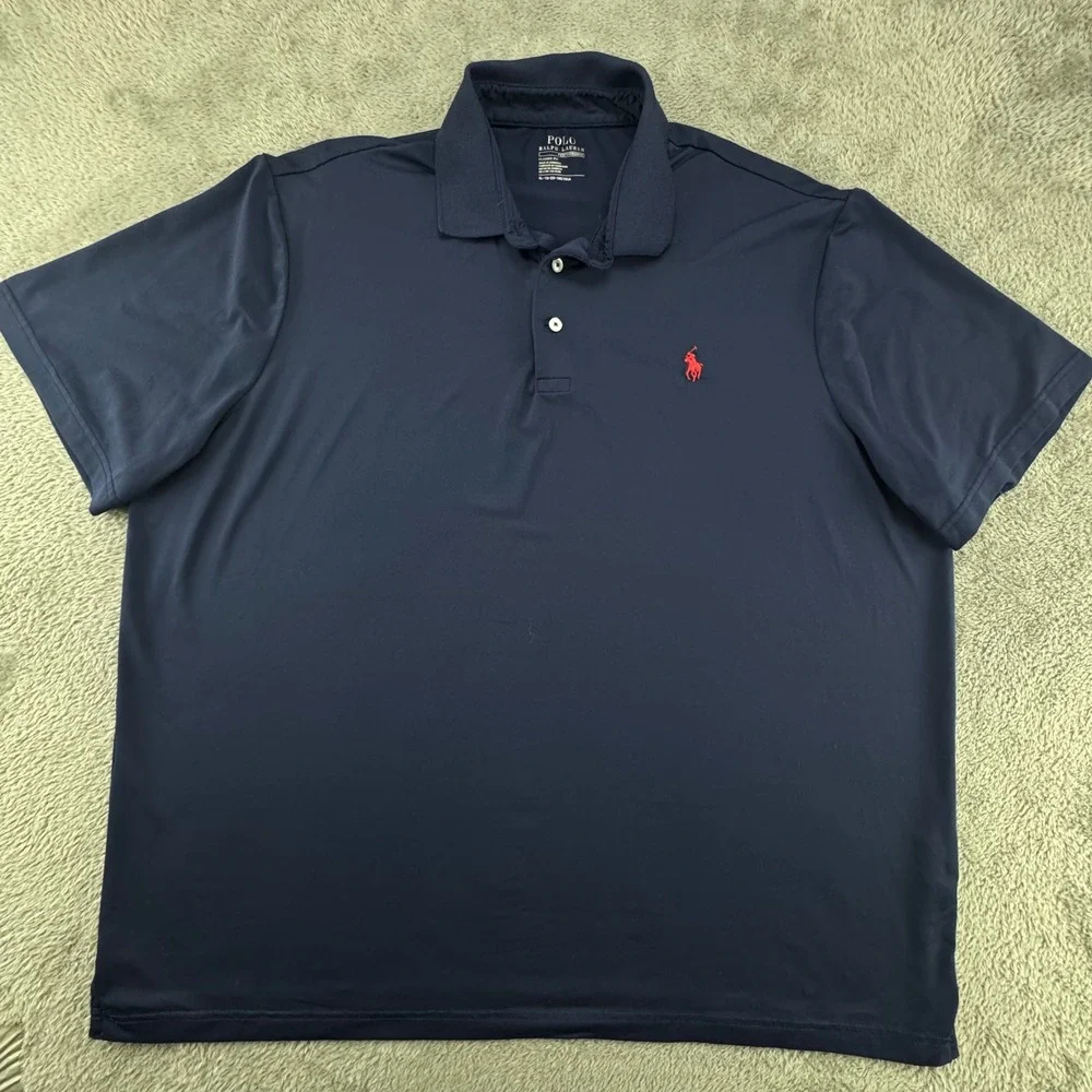 Polo Ralph Lauren Polo Mens XL Navy Blue‎ Excellent Performance Classic Fit Pony